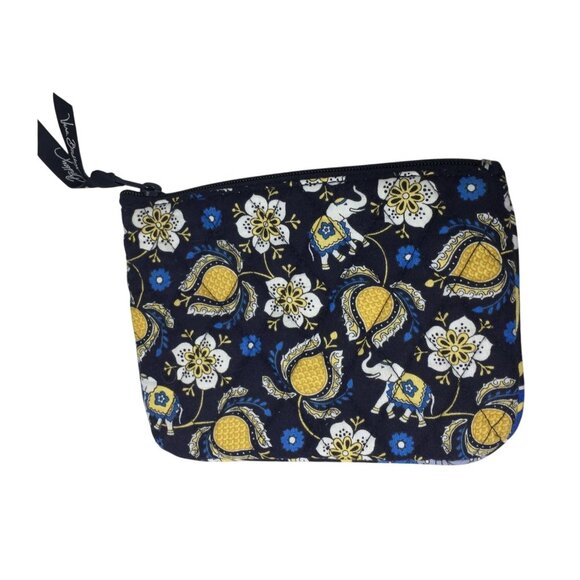 Small Vera Bradley Floral Yellow and Blue Coin Purse/pouch - Picture 2 of 5